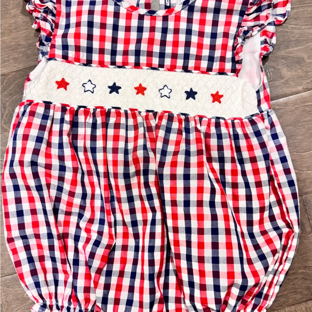 Patriotic Smocked Bubble One Piece